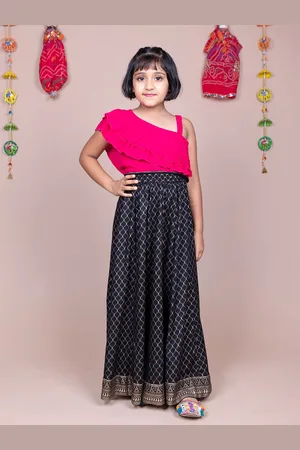 HERE&NOW Girls Printed Ready to Wear Lehenga & Blouse
