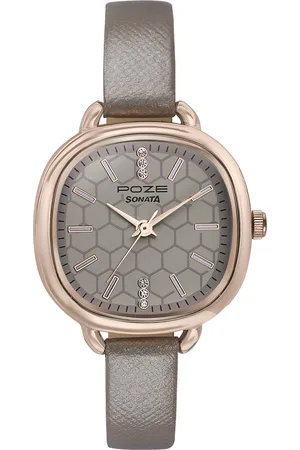 Sonata Women Poze Printed Dial Leather Straps Analogue Watch SP80092WL01
