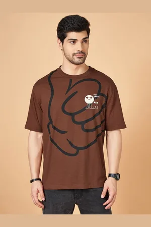 PEOPLE Men Graphic Printed Round Neck Cotton Boxy T-shirt