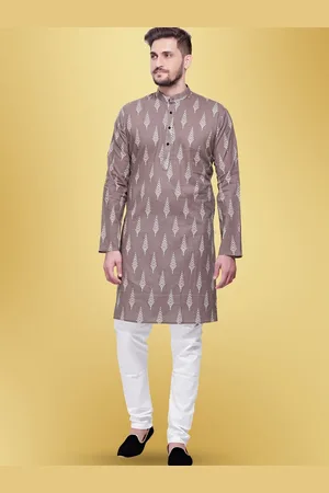 SHIWAM ETHNIX Geometric Printed Mandarin Collar Regular Kurta with Pyjamas