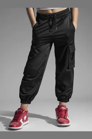 naughty ninos Solid Cotton Girls Relaxed Cargos Trousers