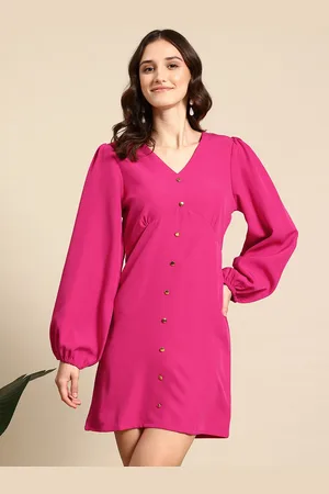 Mast & Harbour Button Detail A-Line Mini Dress