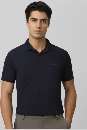 Mufti Men Solid Polo Collar Nylon Slim Fit T-shirt