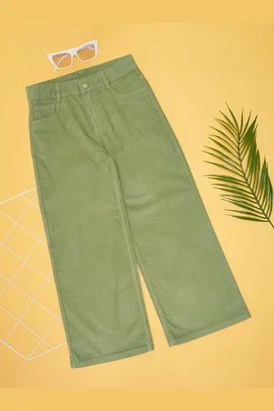 Pantaloons Girls Solid High-Rise Trousers