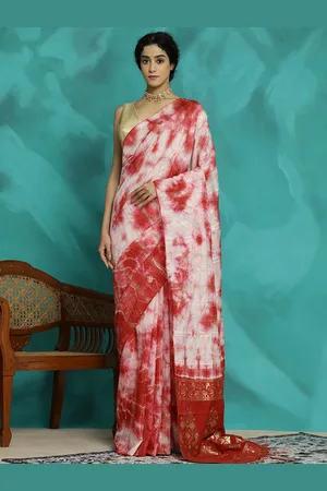 Jaipur Tie-Dye Cotton Blend Banarasi Saree