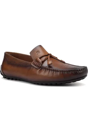 ROSSO BRUNELLO Men Round Toe Leather Formal Loafers