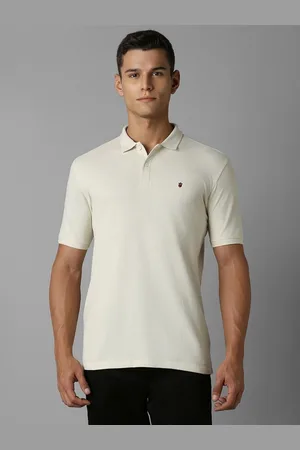Louis Philippe Men Solid Polo Collar Cotton Slim Fit T-Shirt