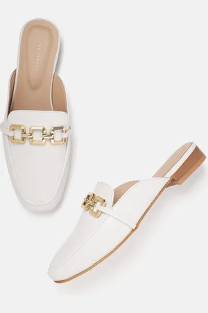 Lino Perros Women Croc Textured Mules With Metallic Deatil