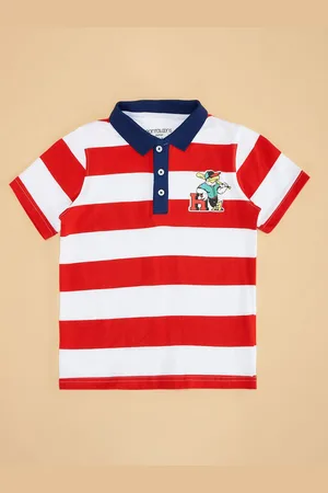 Pantaloons Boys Striped Polo Collar Cotton T-shirt