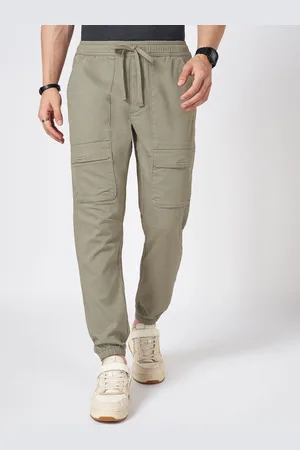 PEOPLE Men Cotton Mid Rise Joggers