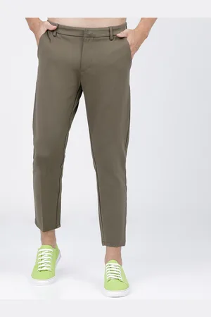 Highlander Men Solid Slim Fit Mid-Rise Chinos Trousers