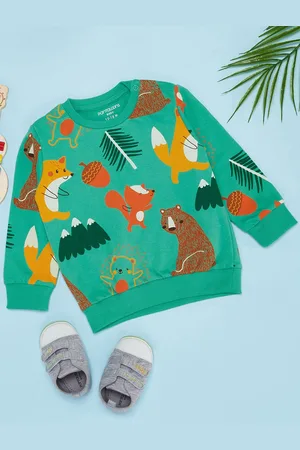 Pantaloons Boys Graphic Printed Round Neck Cotton Pullover Sweatshirt