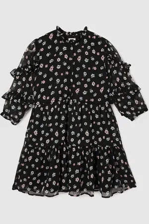 Max Collection Girl Floral Print A-Line Dress