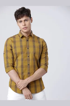 LocoMotive Men Premiums Checked Casual Slim Fit Shirt