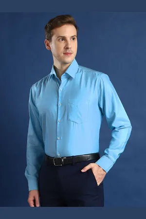 HANCOCK Men Spread Collar Textured Easy To Iron Slim Fit Formal Shirt