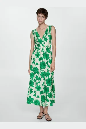 MANGO Floral Print Wrap Maxi Dress
