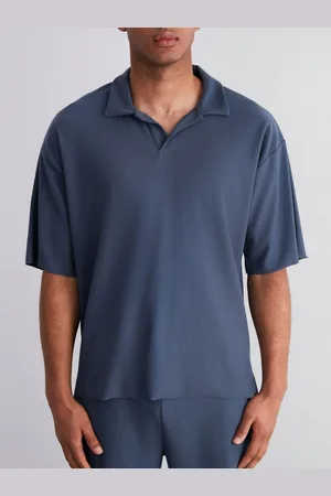 Trendyol Men Self Design Polo Collar T-Shirt