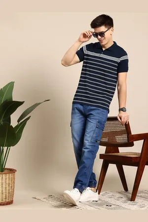 Mast & Harbour Men Striped Polo Collar T-shirt