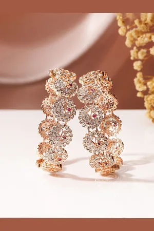 Priyaasi Rose Gold-Plated AD-Studded Bangles