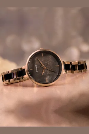 Sonata Women Embellished Dial & Stainless Steel Bracelet Style Straps Analogue Watch 87064KD01