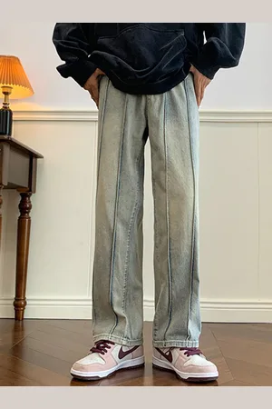 HERE&NOW Men Wide Leg Clean Look Jeans