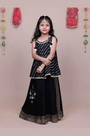 HERE&NOW Girls Printed Ready to Wear Lehenga & Blouse