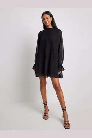 DressBerry Women Cuff Sleeve Georgette A-Line Mini Dress