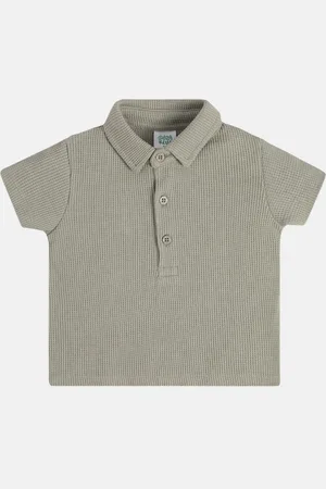 MINI KLUB Boys Self Design Polo Collar Cotton T-shirt