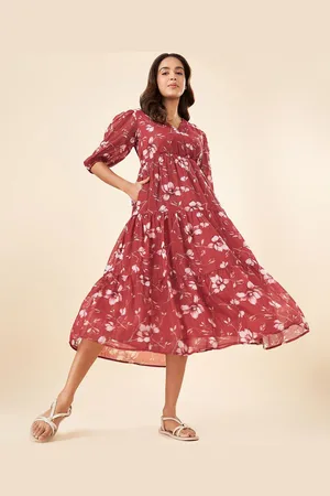 Pantaloons Floral Printed Fit & Flare Midi Dress