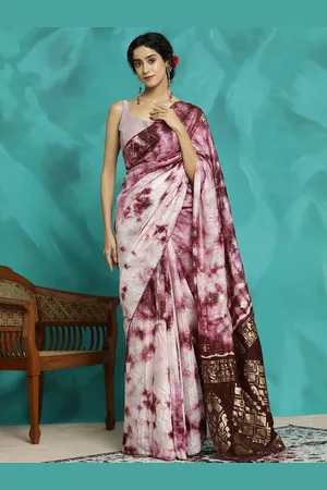 Jaipur Tie-Dye Cotton Blend Banarasi Saree