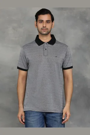 JADE BLUE Men Polo Collar Applique T-shirt