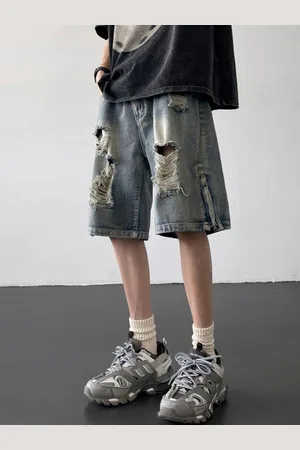 HERE&NOW Men Denim Mid-Rise Shorts