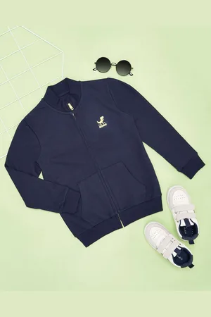 Pantaloons Boys Solid Mandarin Collar Pure Cotton Sweatshirt