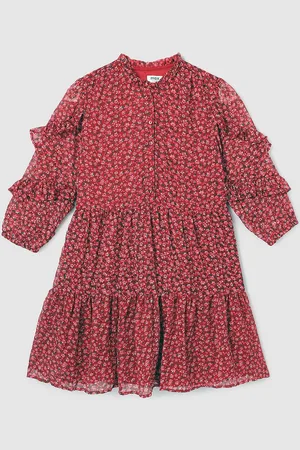 Max Collection Girls Floral Print A-Line Dress