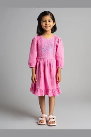 Ed-a-Mamma Girls Floral Embroidered Fit & Flare Dress