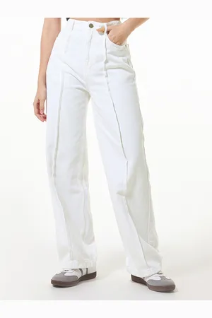 Bewakoof Women Straight Fit High-Rise Clean Look Cotton Jeans