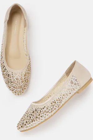 Lino Perros Women Woven Design Embellished Ballerinas
