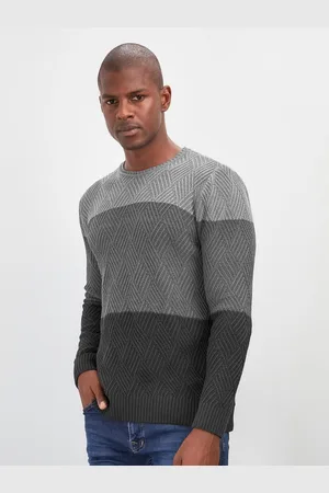 Trendyol Men Self Design Round Neck Cotton Sweatshirt
