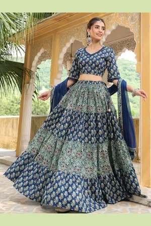 Janasya Printed Ready to Wear Lehenga & Blouse With Dupatta