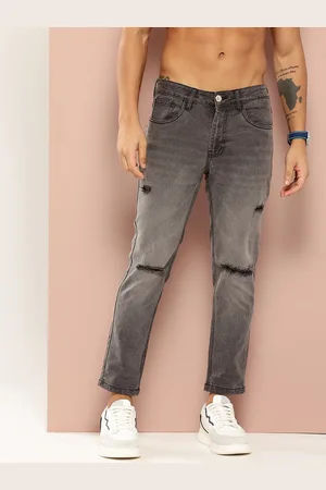 HARVARD Men Tapered Fit Slash Knee Light Fade Stretchable Jeans