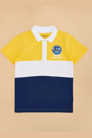 Pantaloons Boys Colourblocked Polo Collar Cotton T-shirt