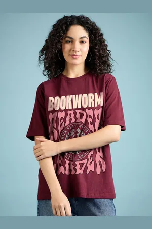 DressBerry Women Graphic Printed Round Neck Cotton Oversized T-shirt