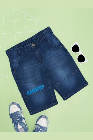 Pantaloons Boys Solid Washed Denim Shorts