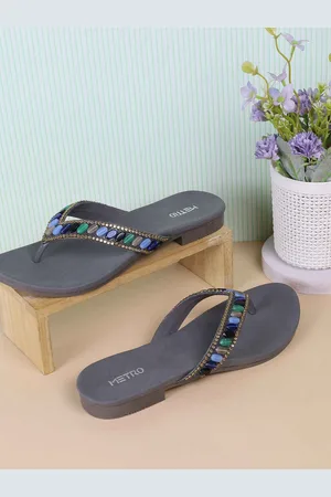 Metro Women Ethnic T-Strap Flats