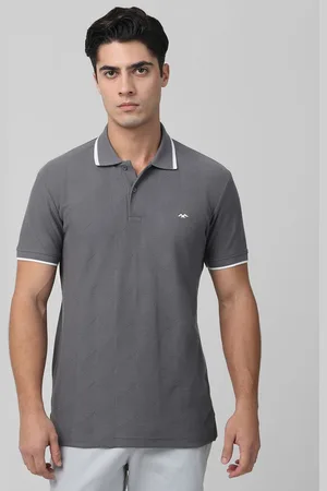 Mufti Men Self Design Polo Collar Cotton Slim Fit T-shirt