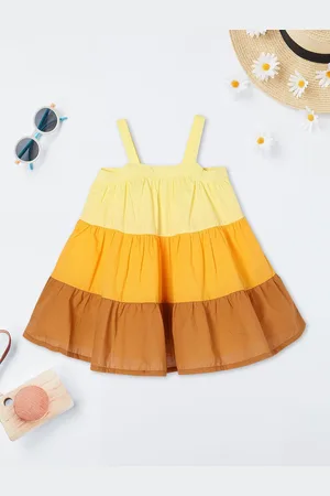 Max Collection Girls Cotton Colourblocked A-Line Dress