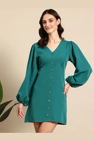 Mast & Harbour Button Detail A-Line Mini Dress