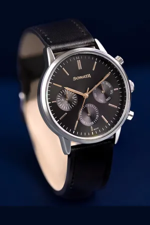 Sonata Men Dial & Leather Straps Analogue Watch 77139SL03