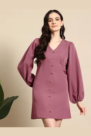 Mast & Harbour Button Detail A-Line Mini Dress