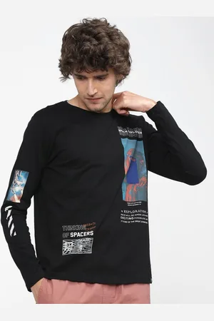 LocoMotive Men Typography Printed Round Neck Cotton Slim Fit T-shirt